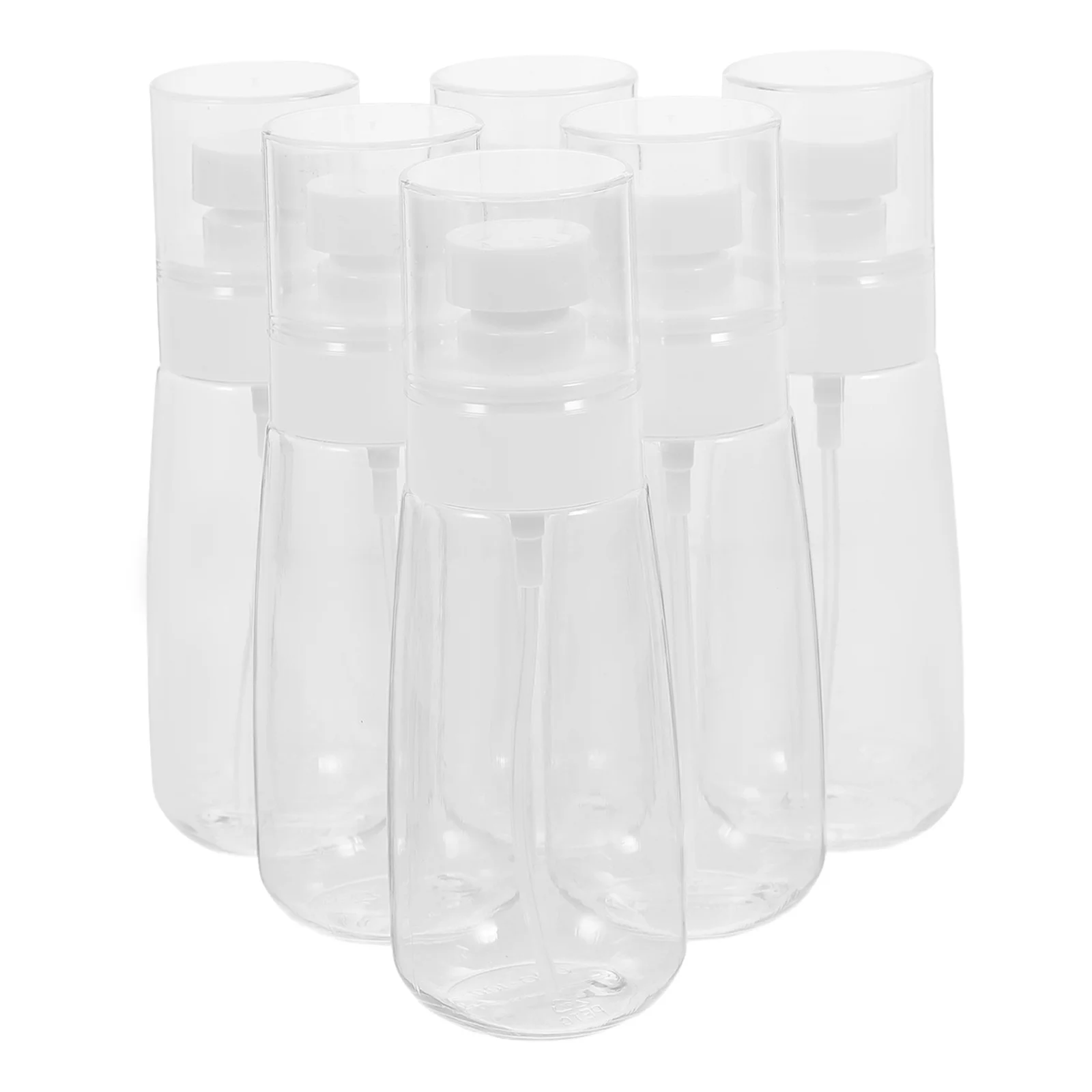 6Pcs Travel Transparent Spray Bottles Portable Refillable Perfume Soap Containers Leakproof Fine Mist Bottles for Face Hair