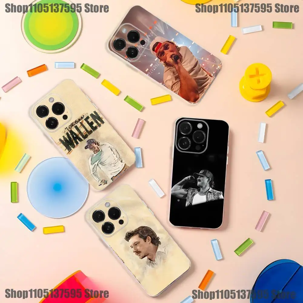

Singer M-Morgan Wallen Phone Case For iPhone 16,15,14,13,12,11 Pro,Max,Plus,X,XS,XR,SE4,E Mini Transparent Soft Cover