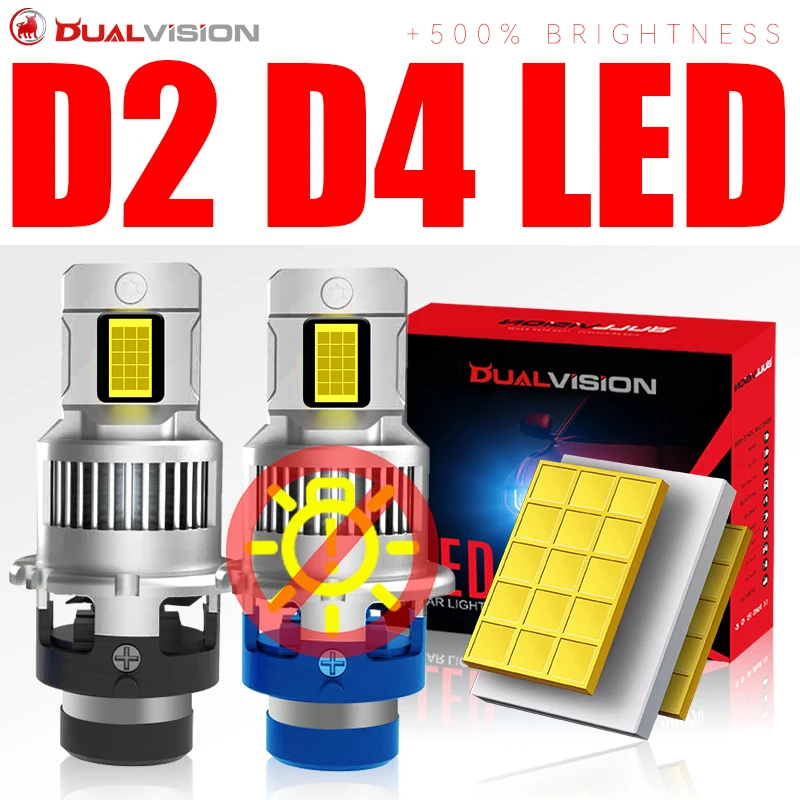 

Turbo D2S LED Car Headlight Bulbs HID D2S D4S D2R D4R 30PCS CSP Xenon Lamps 6500K STG Led Light 1:1 Auto Lamp Plug&Play 12V 24V