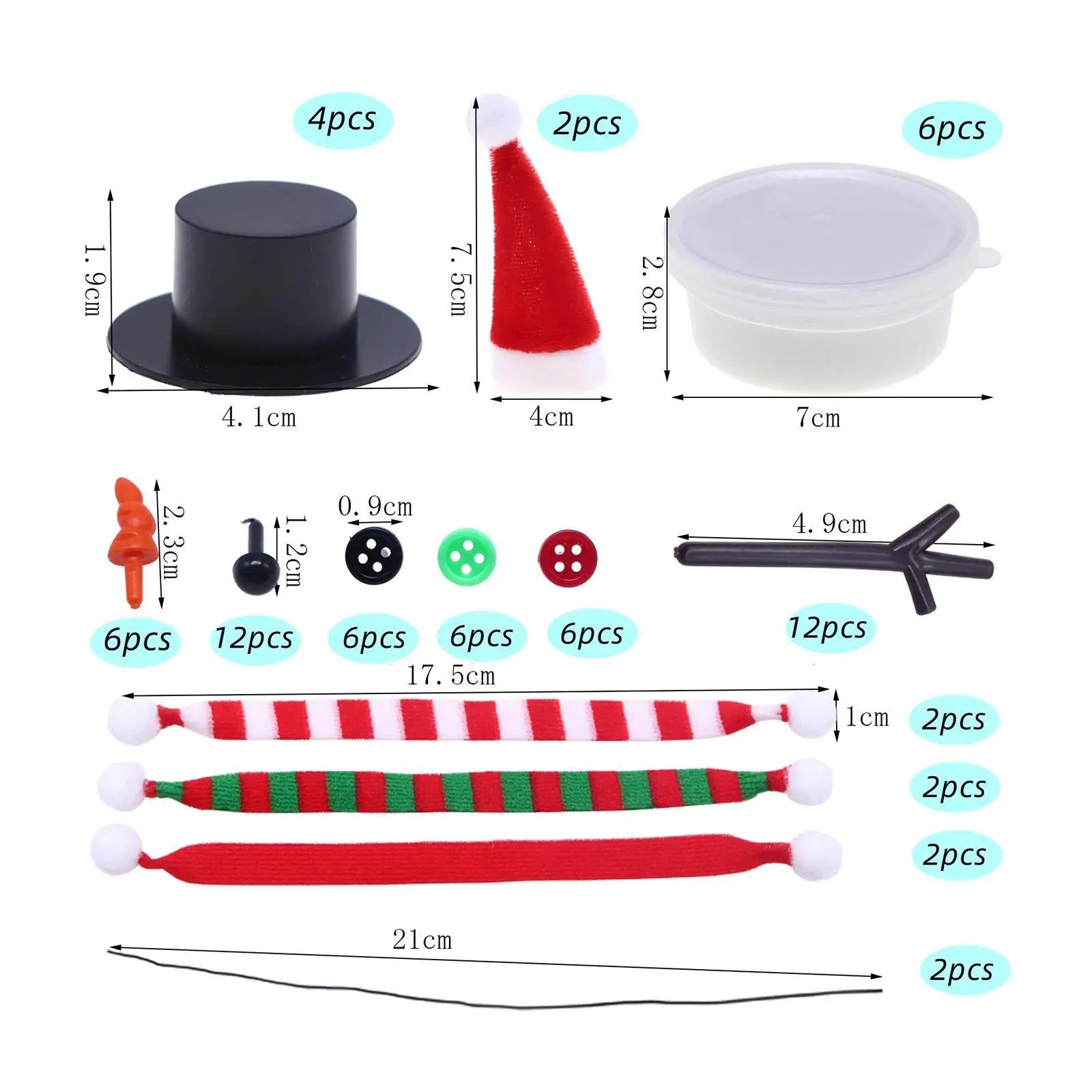 Snowman Crafts for Kids Build a Snowman Set Decorative Model DIY Snowman Miniature Snowman Making for Holiday Favor Supplies view 6