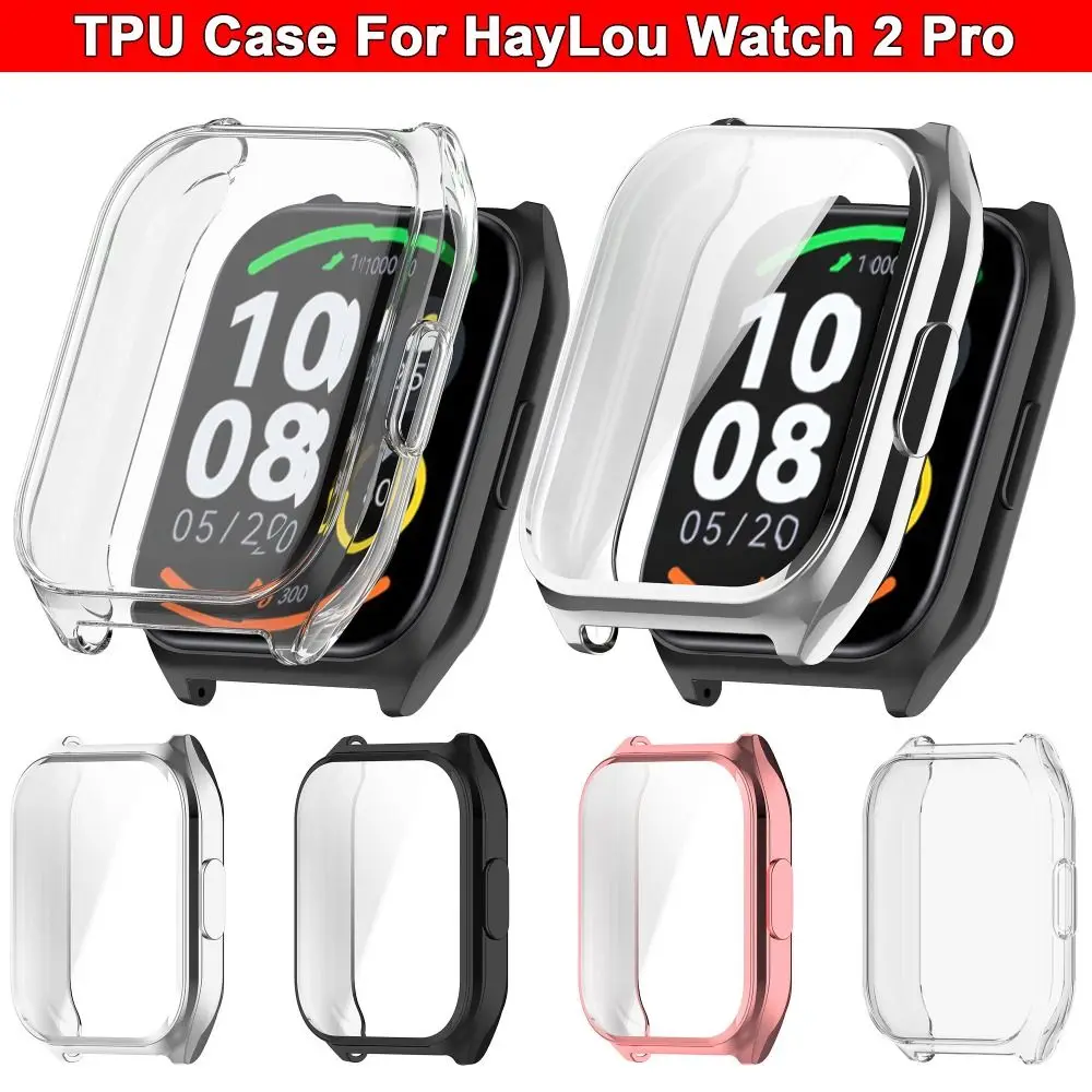 TPU ตัวกันกระแทกเคสใหม่สายนาฬิกากรอบปกป้องป้องกันทุกส่วนอุปกรณ์ป้องกันหน้าจอแบบนิ่มสำหรับ haylou WATCH 2 Pro