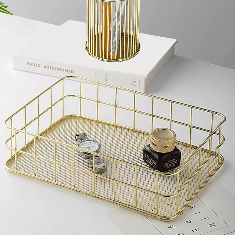 Creative Storage Basket Ins Style Nordic Iron Storage Basket Home Desktop Storage Frame Organizer Basket Jewelry Storage Frame