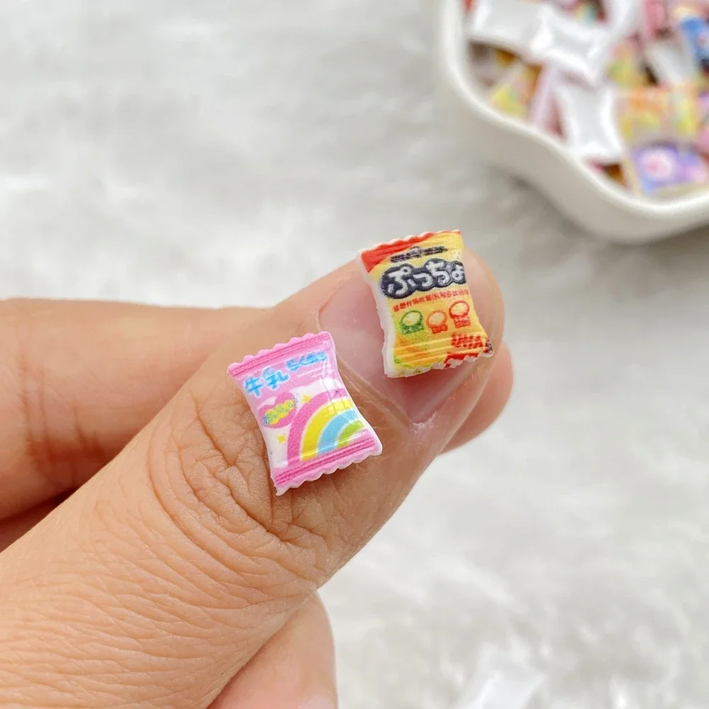 Mélange de breloques en résine pour Nail Art, 50 pièces, Mini dessin animé mignon, bonbons colorés pour la saint-valentin, bricolage artisanal pour décorations d'ongles 3D, bijoux