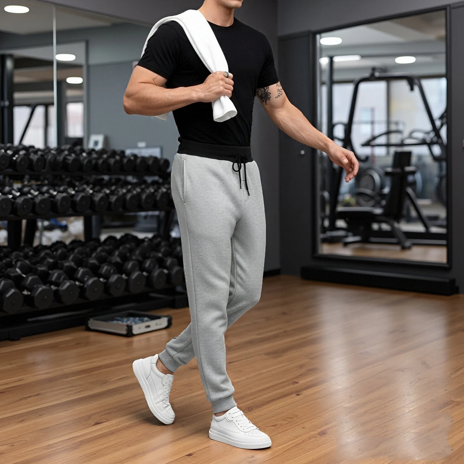 

Men'S Baggy Sweatpants Lightweight Workout Pants For Gym Wide Leg Drawstring Sweat Pants Casual Lounge Joggers Pockets Slacks