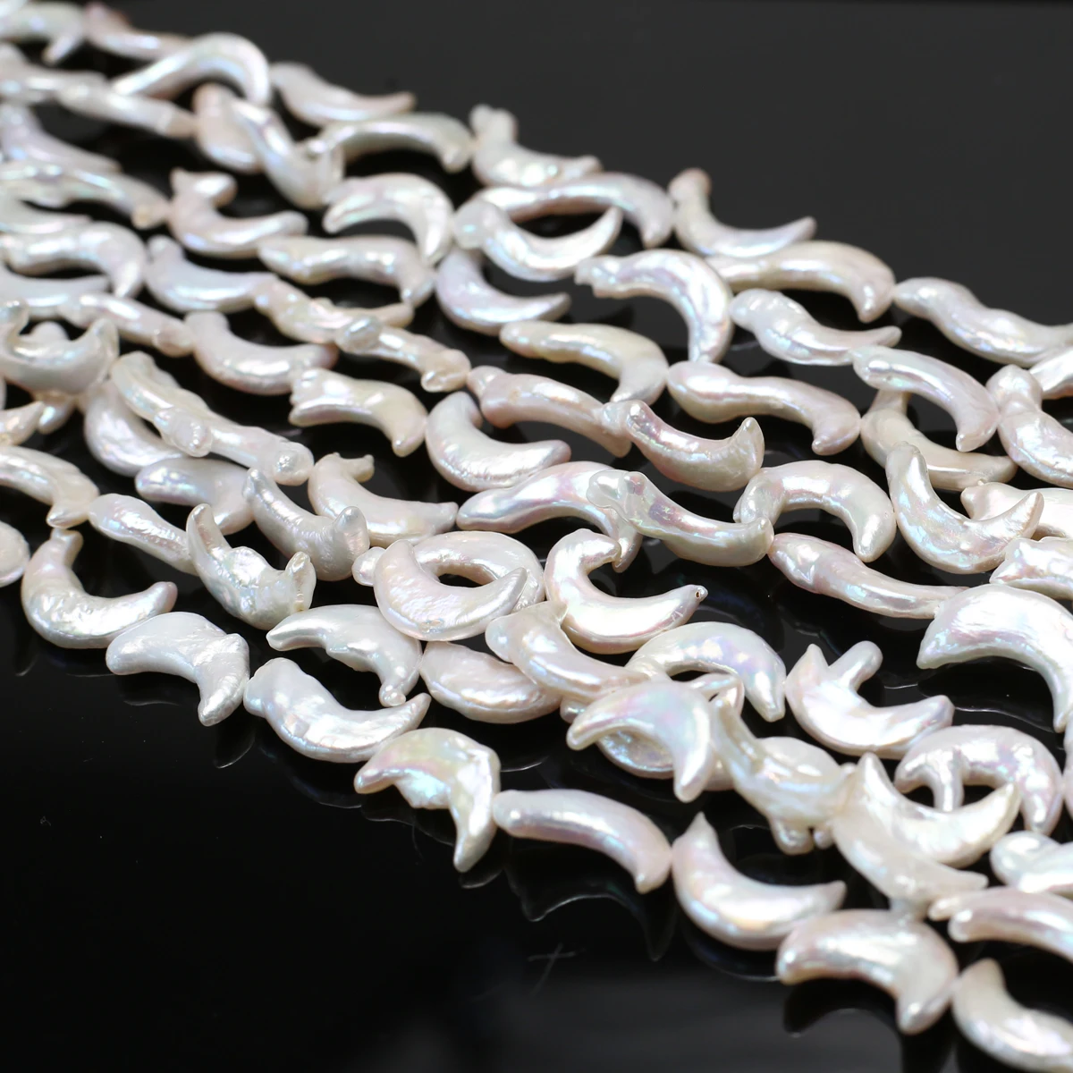 

10x16mm Moon-Shaped Natural Freshwater Pearl Baroque Loose Beads for Jewelry Making Supplies DIY Necklace Bracelet Accessories