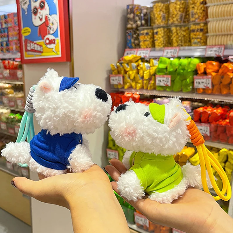 Porte-clés en peluche West Highland Terrier pour enfants, chiot Kawali, sac à beurre, pendentif, décoration de voiture, créatif, mignon, cadeau d'anniversaire pour les filles