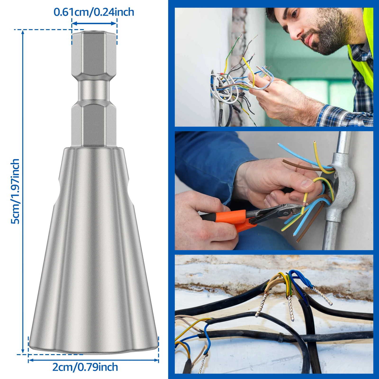 2/4Pcs Wire Stripping Twisting Tool Stainless Steel Wire Twister Connector Automatic Electric Drill Driver Cable Twisting Tool