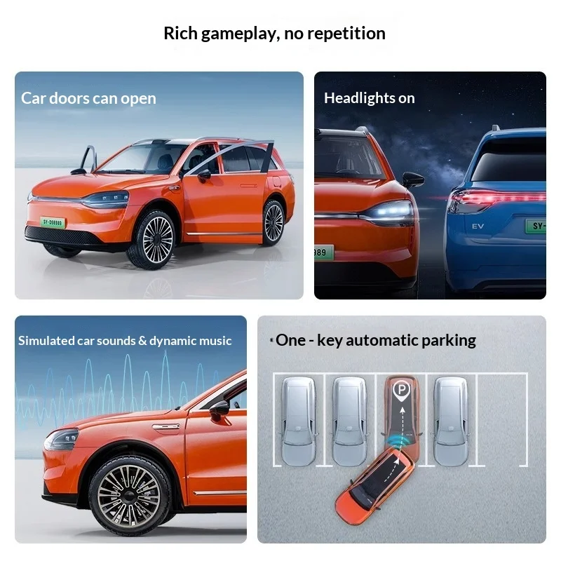 E732 001 Remote Control Car New Energy Suv Off Road Car 2 4G Fast Charging Simulation Vehicle Model With Simulated Charging Pile