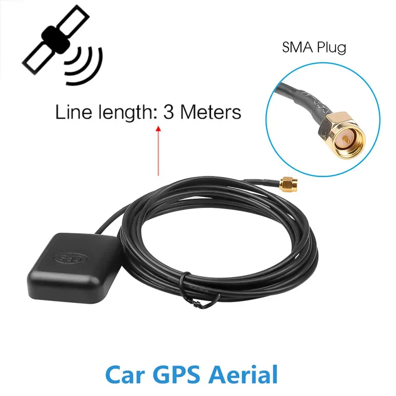 

Car GPS Signal Antenna Amplifier 3 Meters Cable Car GPS Antenna SMA Connector Navigator Aerial for Car Navigation Camera Player