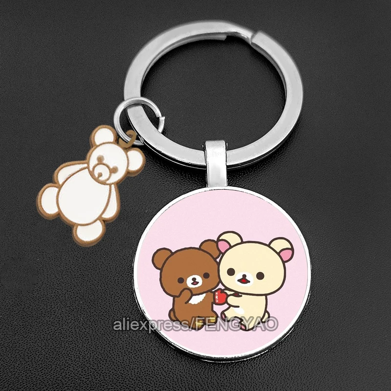 2023 Anime portachiavi per le donne Cute Candy Colors Rilakkuma portachiavi orso portachiavi regali per ragazze gioielli fatti a mano