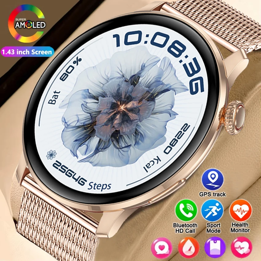 جديد رقيقة جدا 8.9 مللي متر 1.43 بوصة 360*360 HD شاشة لتحديد المواقع المقتفي معدل ضربات القلب المرأة الأمن SOS مستوى سوار ذكي ل Xiaomi IOS #1