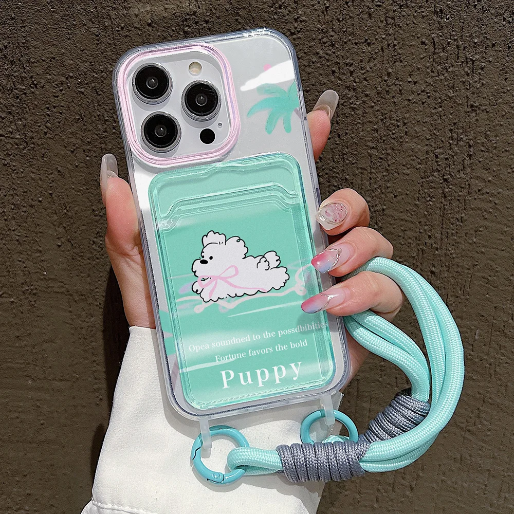 Cute Cartoon Phone Case For iPhone 11 Case iPhone 16 15 13 12 14 Pro Max 7 8 Plus XR X XS SE 2 3 Wrist Chain Soft Card Bag Cover - Image 6