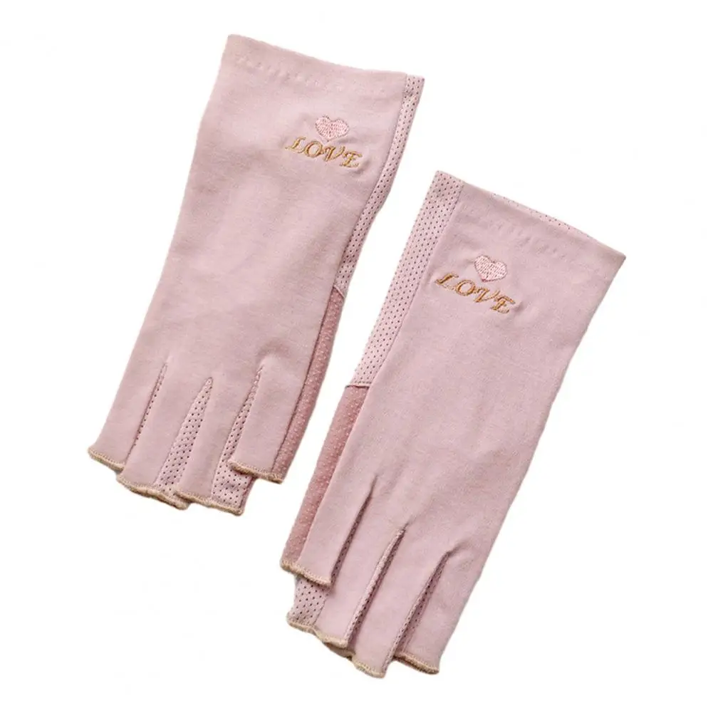 Sunburn Gloves Uv Half Finger Gloves for Women Ideal for Driving Fishing Camping Thin Gel Manicures Gloves