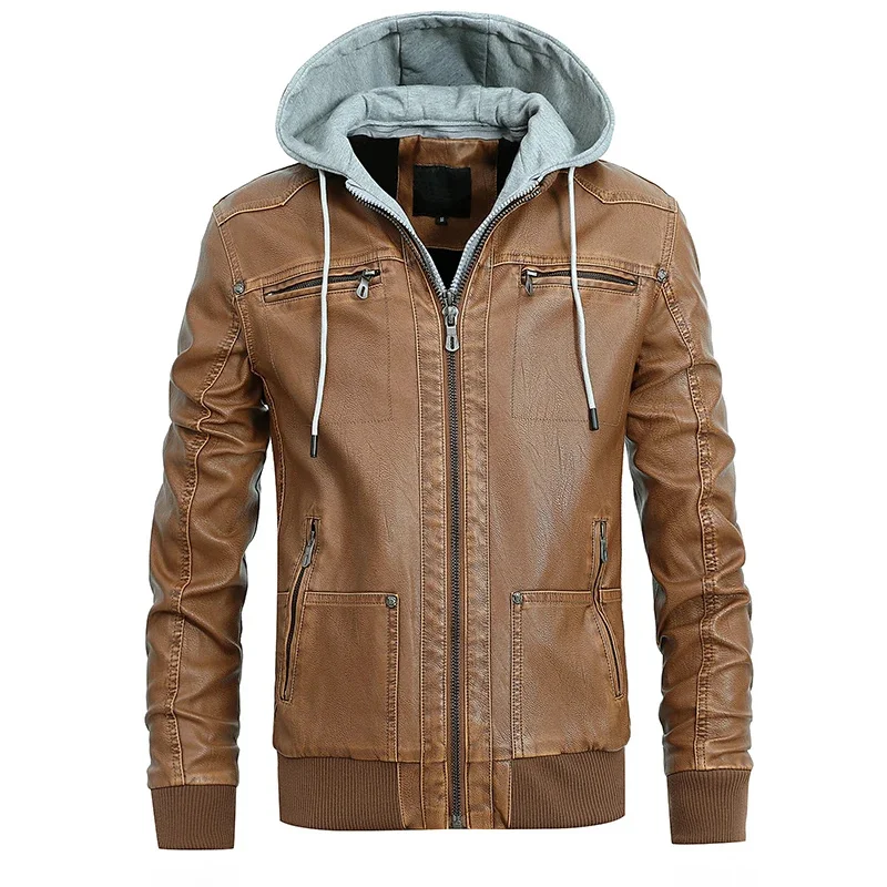 

Tactics Coat Men Winter Fleece Autumn Casual Slim Male PU Stand Collar Zipper Windbreaker Chaquetas Motorcycle Leather Jacket