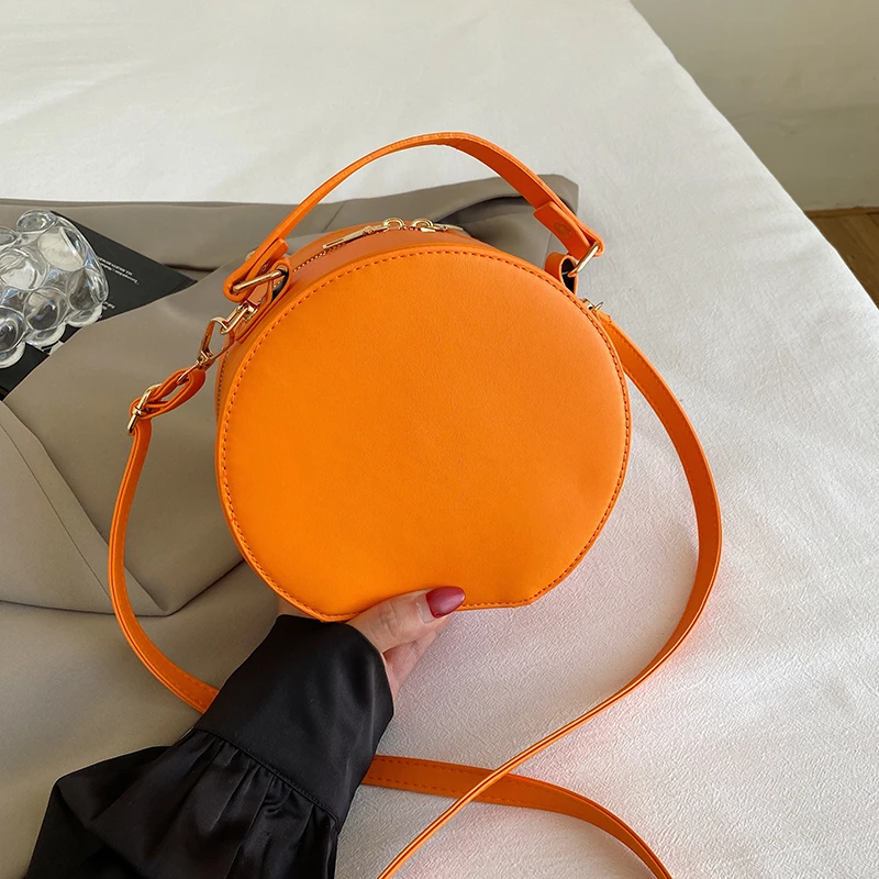Mode Grappige Creatieve Ontwerper Vrouwen Citroenvormige Handtas Messenger Portemonnee Leuke Fruit Stijl Ronde Vorm Crossbody Tassen voor Meisjes