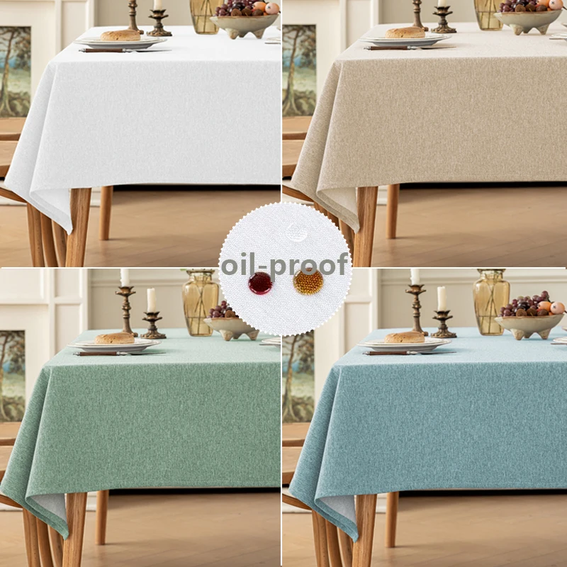 

French Lazy Style Table Cloth Tear Resistant Composite Thickened Natural Drape No Maintenance Table Mat Rectangular Tablecloth