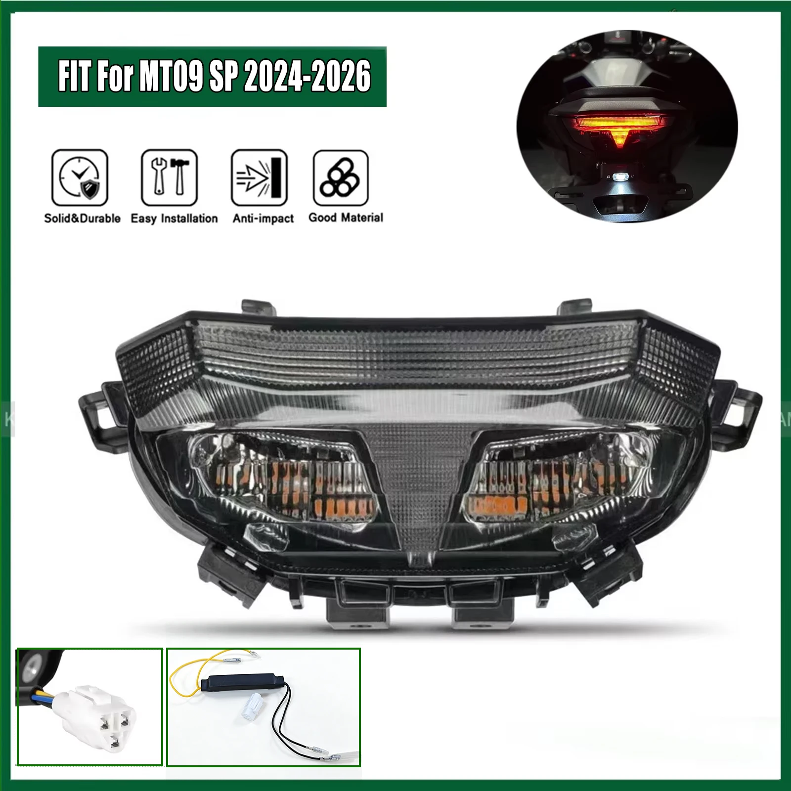

Fit for 2024 - 2026 Yamaha MT-09 MT09 Motorcycle LED Taillight Rear Brake Light Indicator Lamp MT 09 SP 2025 Tail Light