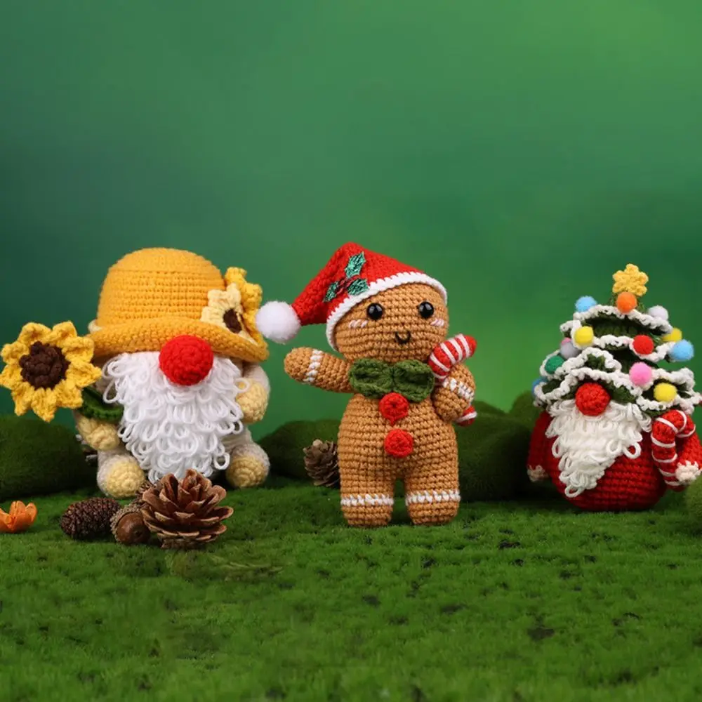 Jouets tissés au crochet faits à la main du père Noël, jouets de Noël, esprit, bonhomme de neige, tissage de cerf, beurre de Noël