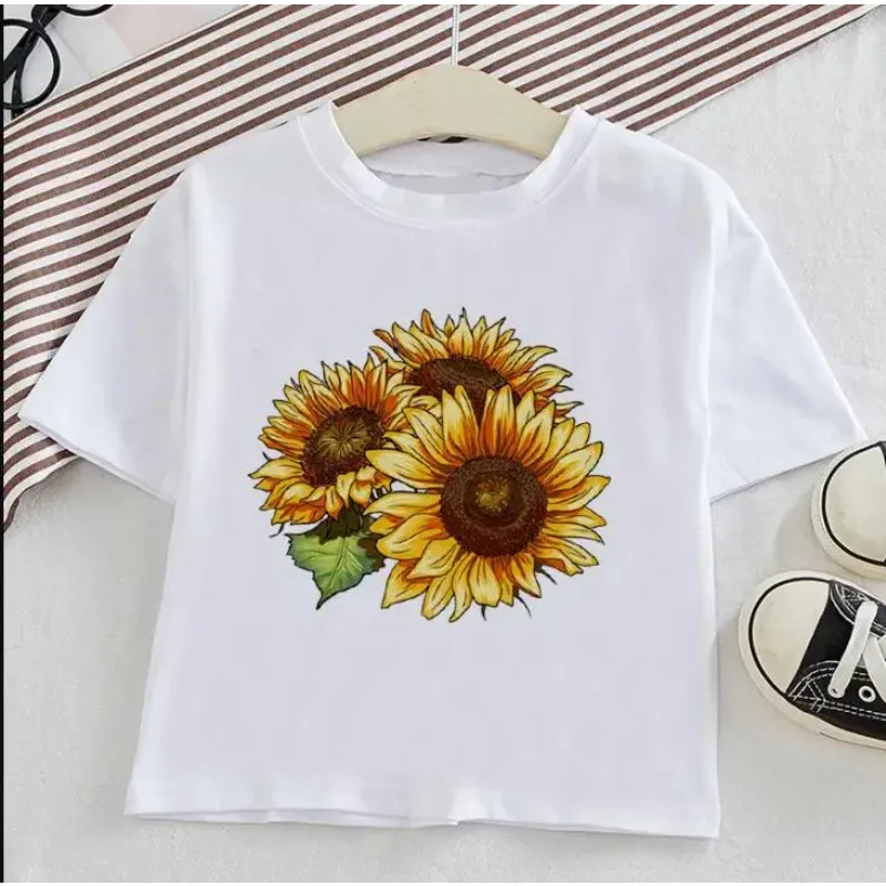 T-shirt de manga curta para crianças, tops casuais para meninos e meninas, roupa de leopardo infantil, nova, verão