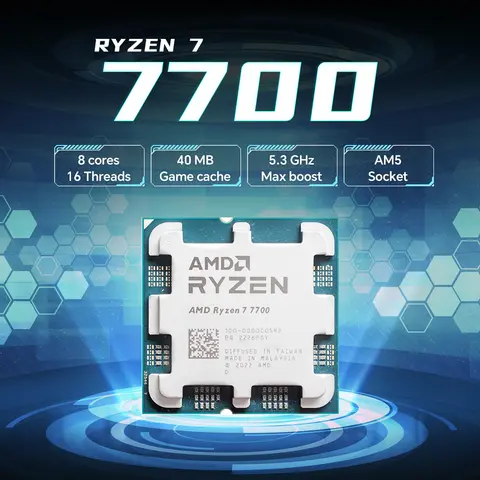 AMD Ryzen 7 7700 3.8GHz 8-Core 16-Thread 5NM L3=32M NEW DDR5 Processor 65W Socket AM5 R7 7700 but No Fan
