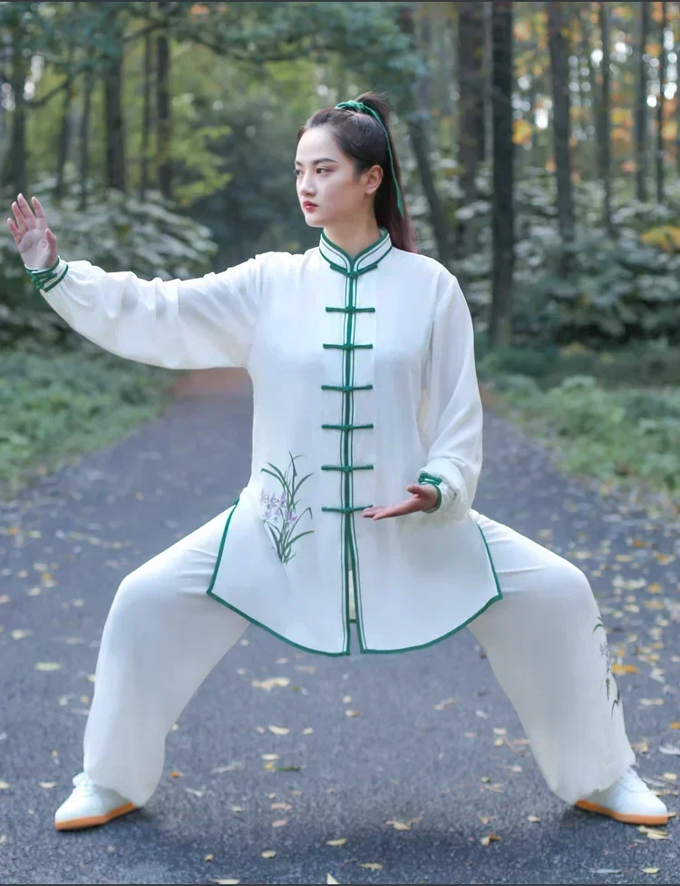 Kung fu vestido uniforme de arte marcial wushu roupas tai chi roupas femininas menina respirável kun mestre 2024 novo estilo