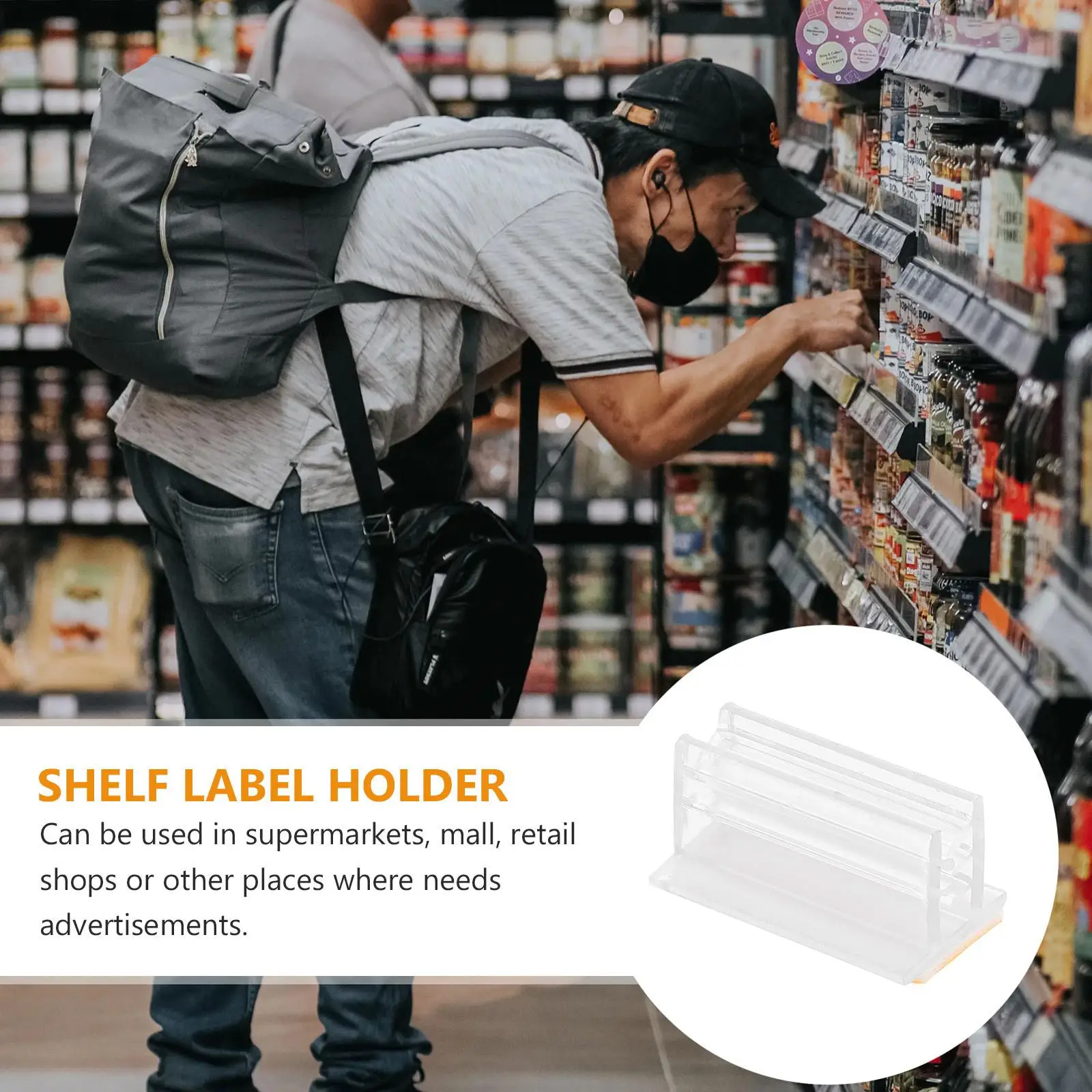 50 Pcs Sign Stand Adhesive Panel Holders Name Tag Receipt Support Guard Pvc Ticket Mini Table Number