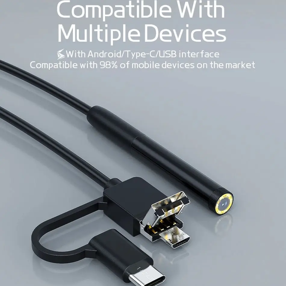 5.5 8MM Android Endoscope 3 In 1Camera  USB/Micro USB/Type-C Borescope Inspection Camera Waterproof for Mobilephone