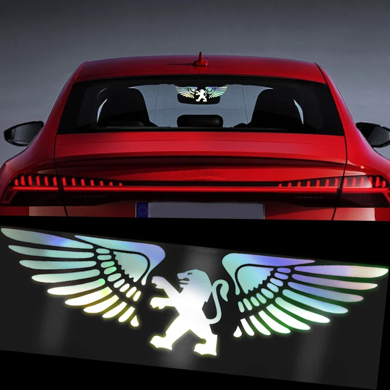 Colorful Laser Angel Wings Creative Car Stickers For Peugeot 106 107 205 206 207 306 307 308 309 405 406 407 508 605 607 806 807