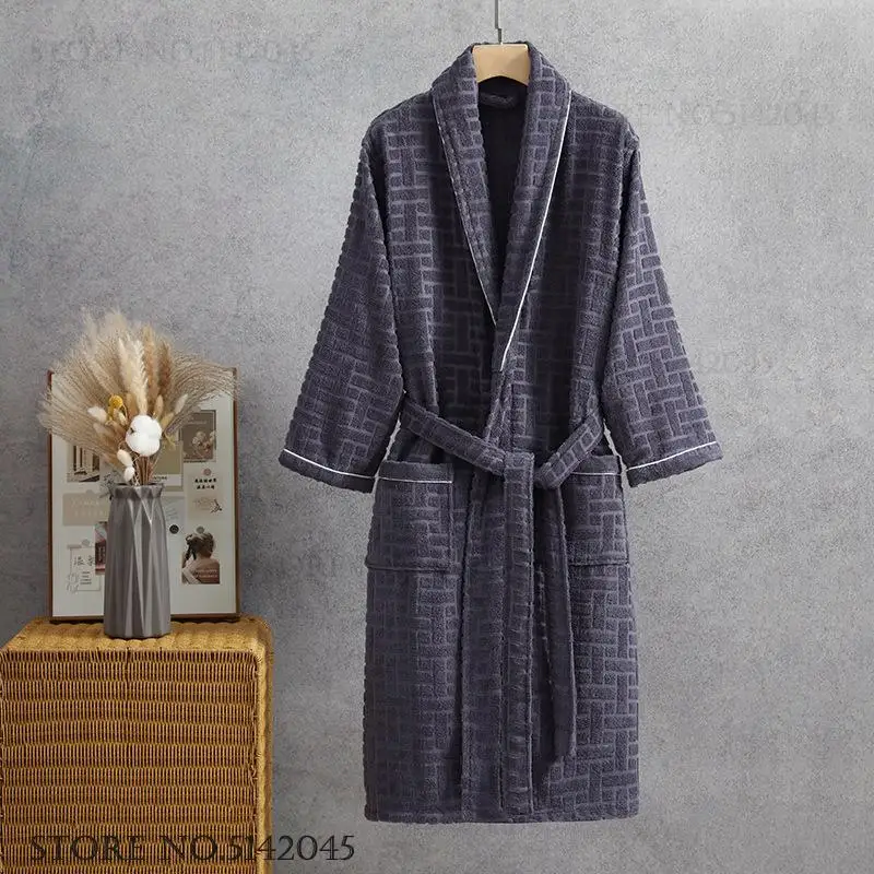 

Хлопковый махровый халат для пары, удобный, впитывающий, свободный, повседневный, женский, домашний, ночная рубашка, юката