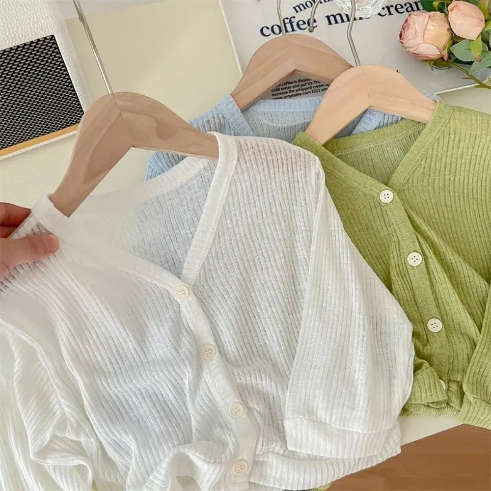 Solid Color Thin Cardigan Jacket Sun Protection Breathable Fabric Sun Protection Suit Lightweight Design Long Sleeve