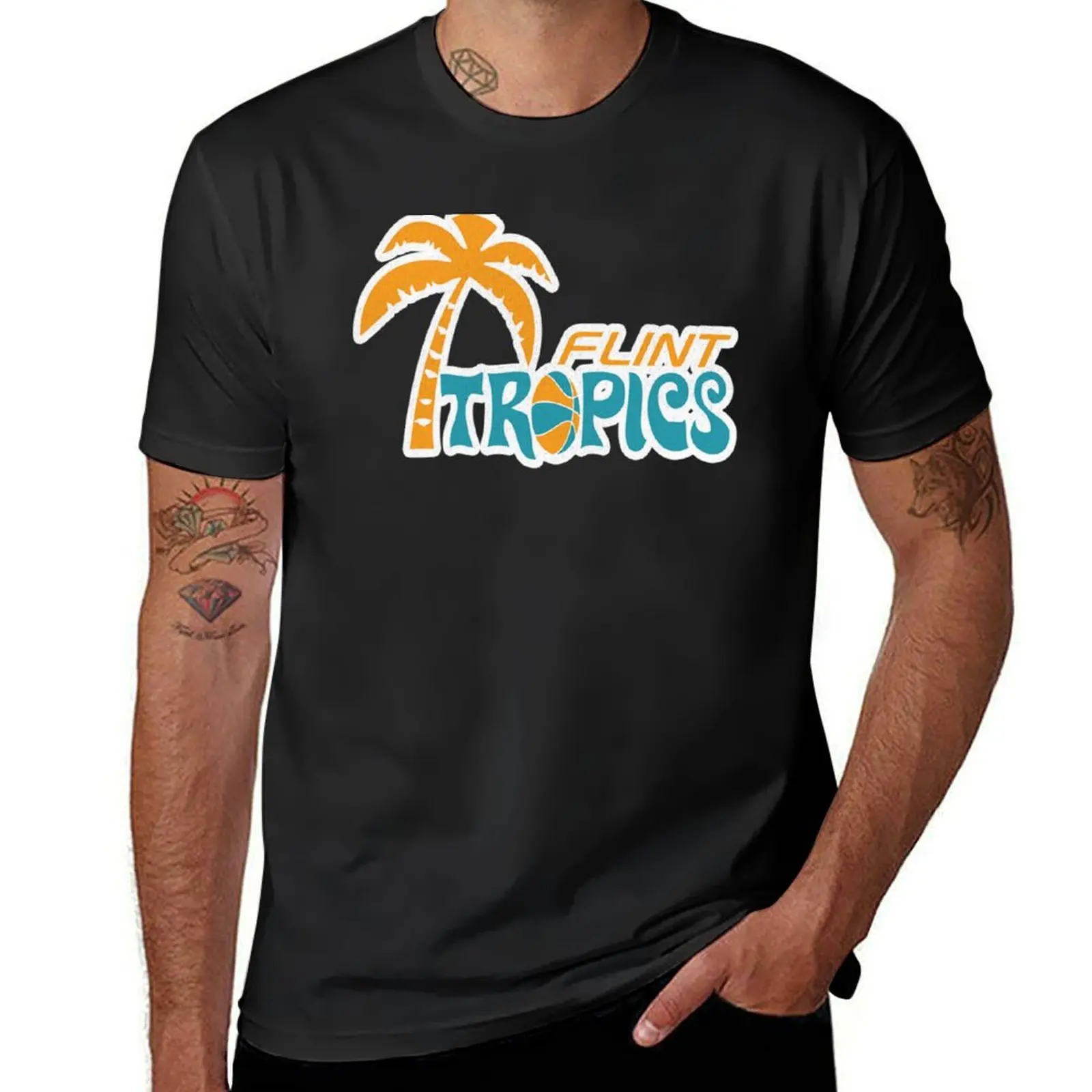 Flint Tropics Retro T-Shirt sports fans animal prinfor boys fruit of the loom mens t shirts