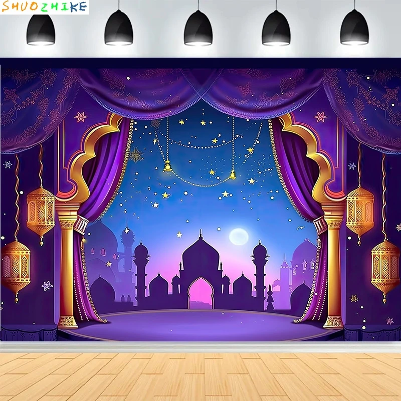 ليلة عربية مغربية حفلة غرفة المعيشة العربية نمط خلفيات للتصوير الفوتوغرافي عيد ميلاد ماجيك الجني خلفية الصورة الفاخرة DA-03