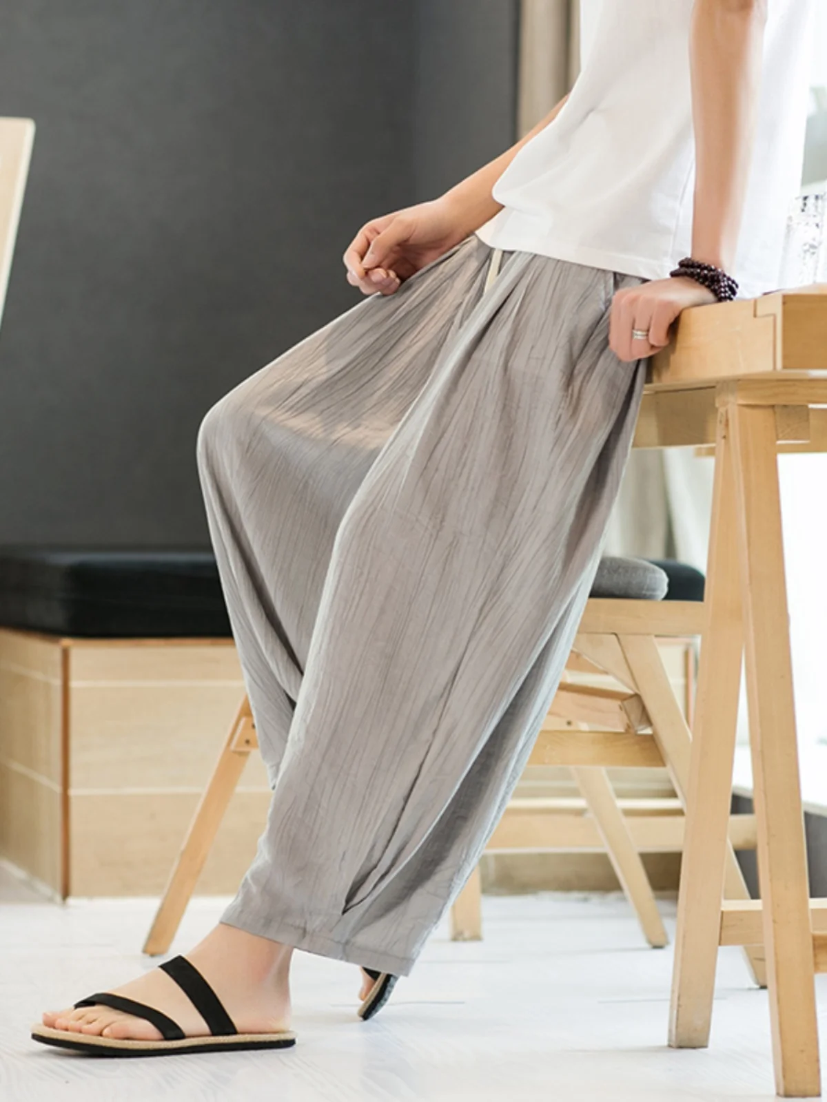 

Мужские свободные брюки Cleanfit прямого кроя: летние, модные, дышащие, повседневные, длинные, комфортные, с эффектом драпировки, из девяти частей