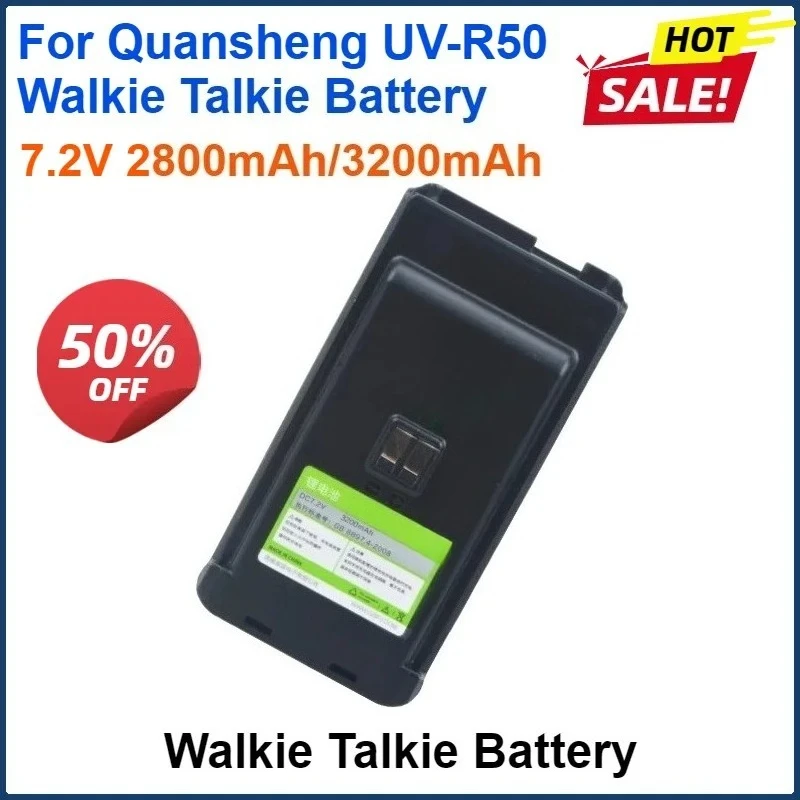 

7.2V 2800mAh/3200mAh for Quansheng UV-R50 Walkie Talkie Replacement Battery Pack High Capacity with Charging Port Ham Radios