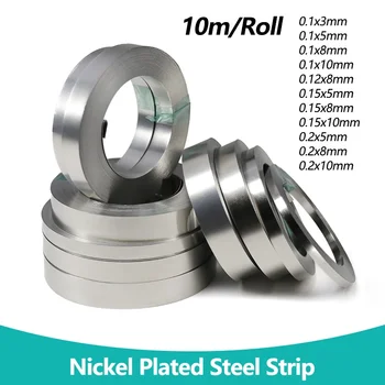 10 m/rulo 18650 Li-ion Pil Nikel Levha Plaka Nikel Kaplama Çelik Kemer Şerit Konektörü Nokta Kaynak Makinesi Pil Kaynakçılar
