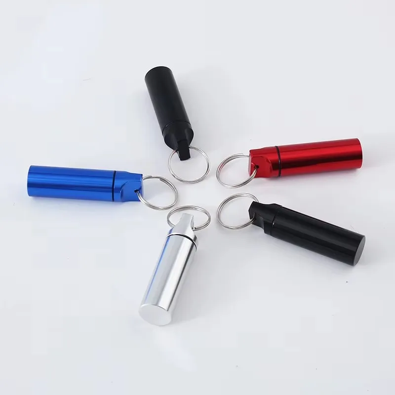 Mini Waterproof Portable Pill Case Organizer Keychain Box Travel EarPlug Container Bottle with Keyring for Medicine Holder