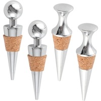 4pcs Wine Saver Stainless Steel Wine Stoppers Vacuum Sealer for Wine Bottle Stoppers Beer Bottle Stoppers Beverage Cork
