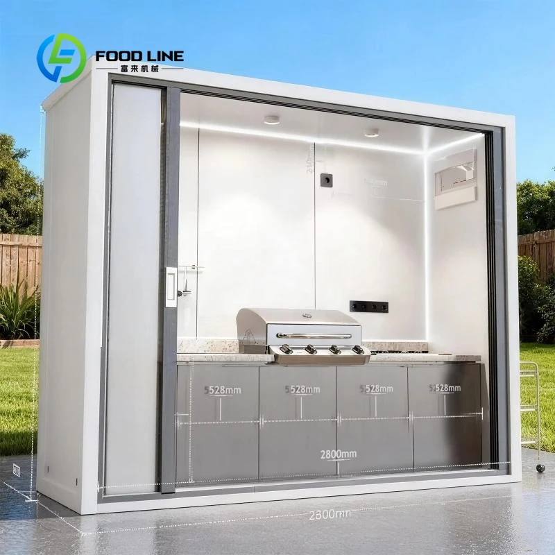 Customized Prefabricated Modular Mobile Kitchen Portable Pull Out Pod Unit For Outdoor Camping And Caravan Travel