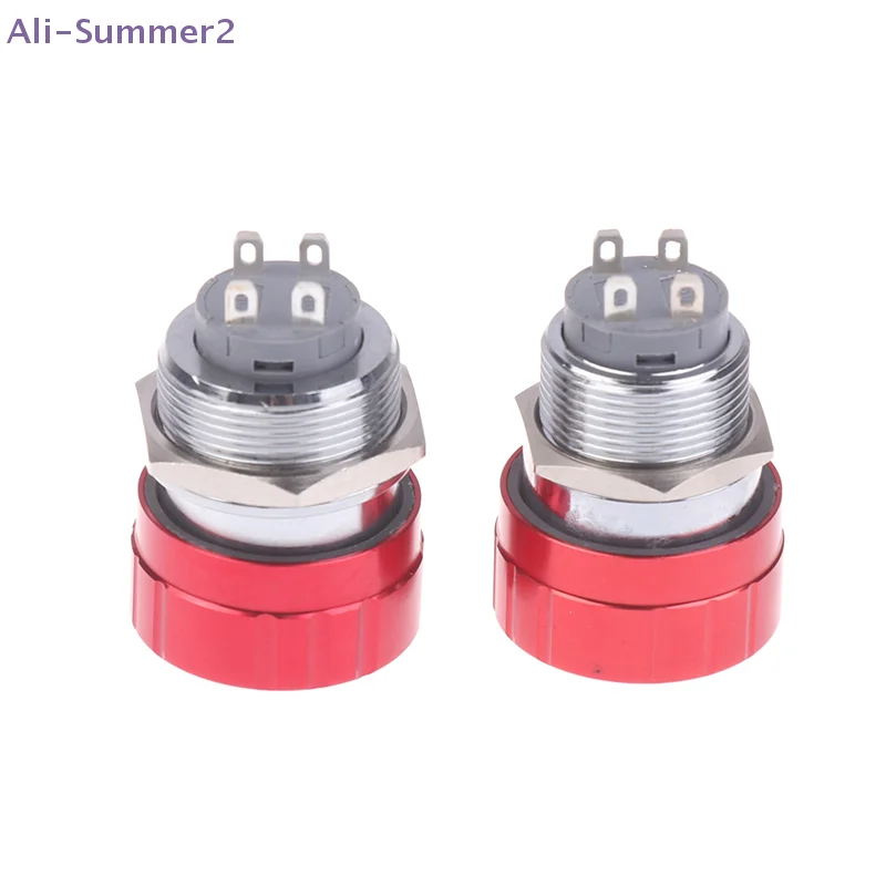 {Summer2} 16/19/22mm 1NO1NC Metall-Not-Aus-Taster Selbstverriegelnder Ultrakurzer Wasserdichter Not-Aus-Schalter
