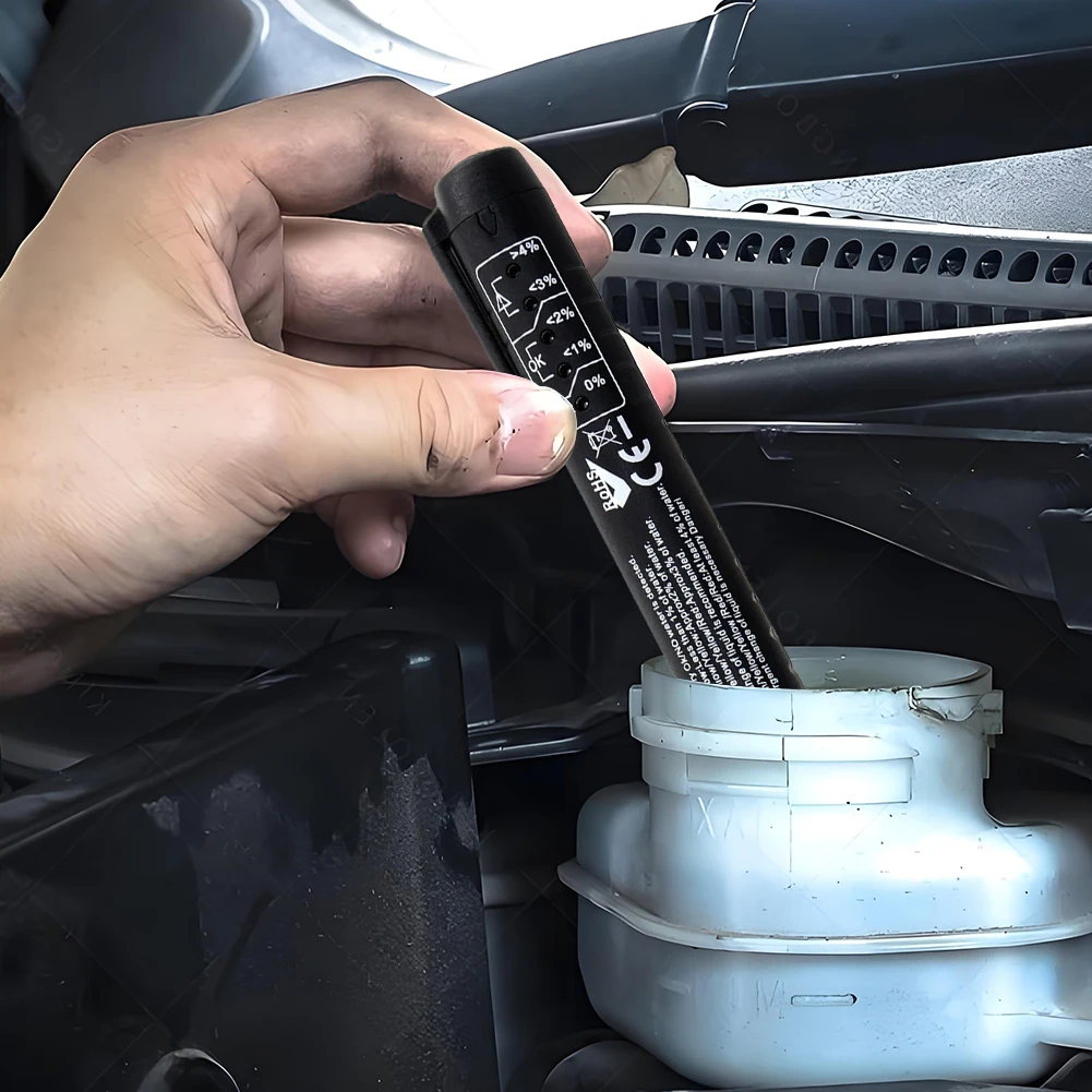 เครื่องมือวินิจฉัยคุณภาพน้ำมันที่แม่นยำ 5 ไฟ LED ตัวบ่งชี้เครื่องทดสอบน้ำมันเบรกในรถยนต์ปากกาทดสอบของเหลวเครื่องมือทดสอบรถยนต์รถยนต์