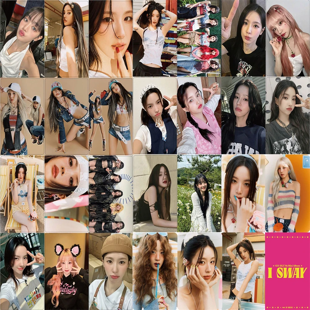 55Pcs/Set KPOP (G)I-DLE Album I SWAY Postcard Two-side Lomo Cards YUQI SoYeon MiYeon MINNIE ShuHua Photocards Fans Collect Gi