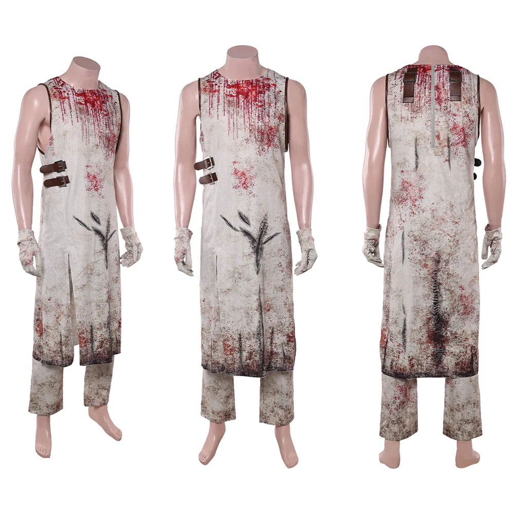 

Красный костюм пирамиды, косплей, фильм, бесшумный Cos Hill для взрослых, кровавая туника без рукавов с брызгами крови, брюки, перчатки, маскировка на Хэллоуин