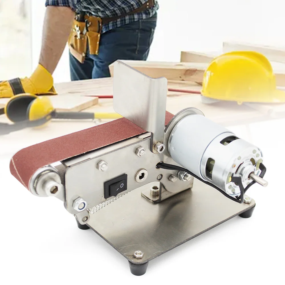 

300W Mini Electric Belt Sander with 895 Motor - Compact Polishing & Grinding Machine for Precise Finishing