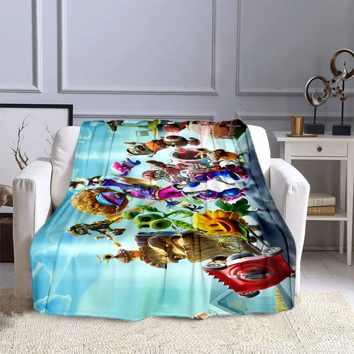 Game P-Plants vs. Zombies  Blanket Children's High Quality Flannel  Soft Comfortable Home Travel Blankets