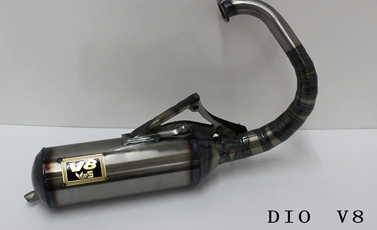 High quality V8 JOG50/JOG90 Modified exhaust pipe W004 11-section motorcycle exhaust pipe JOG V8 DIO