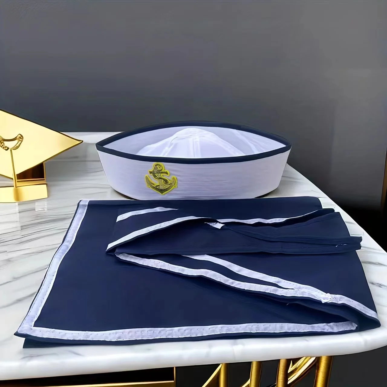 Matrosen hut und Schal anzug Marine hut Unisex Kapitän hut Marine Marine hut für Kreuzfahrt schiffe, Erwachsenen partys, Marine, Cosplay, Outdoor