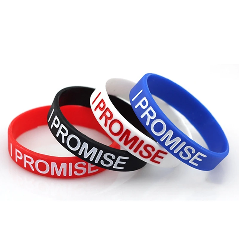 Trendy Silicone Bracelet I PROMISE to Basketball Sports Energy Balance Wristband Bracelets for Men Fashion Rubber Elastic Bangle view 4