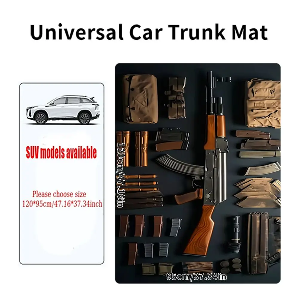 1pcs Gun Kit Print Car Trunk Mat Universal Durable Cargo Liner Easy Clean All-Season Auto Liner Interior Accessories For SUVs view 4