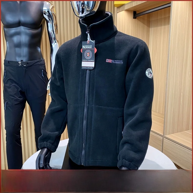 

Functional Outdoor Warmth-Fce Jaet Coat Large Size Youth Faion Autumn Winter Thiened Long Sve Stand Collar Single...