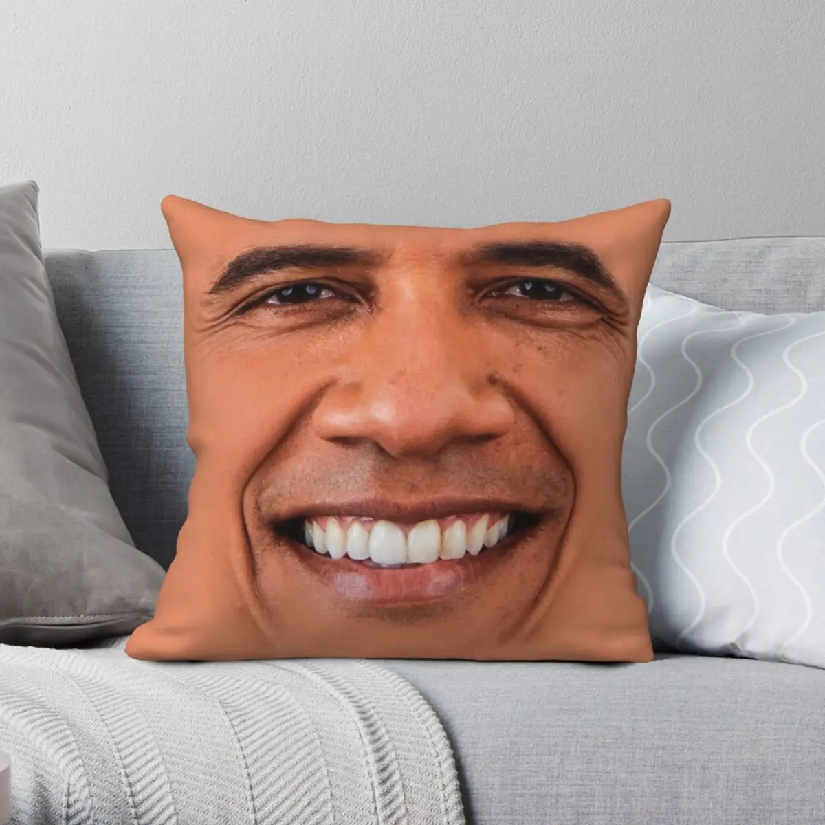 Obama Face Funny Memes Pillowcase Polyester Linen Velvet Pattern Zip Decor Throw Pillow Case Sofa Cushion Cover